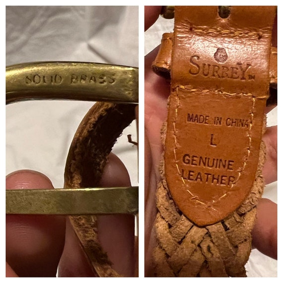 VGT BRAIDED LEATHER Belt,brown leather belt,braid… - image 10