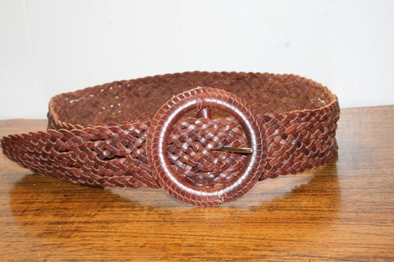 WIDE BOHO Belt,woven Leather Belt,wide Leather Belt,hippie  display picture 3