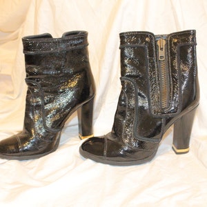 7.5 WOMEN BLACK LEATHER Boots,women Gianni Bini boots,vintage women leather high heels boots,black leather heel boots,women leather boots
