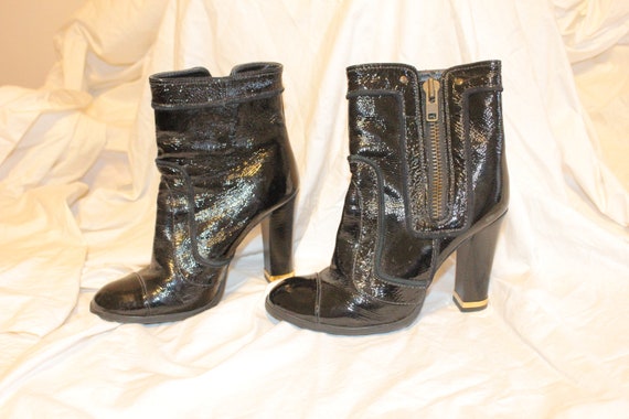 7.5 WOMEN BLACK LEATHER Boots,women Gianni Bini b… - image 1