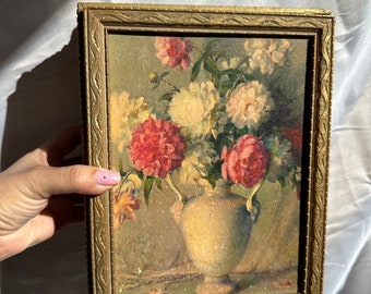 VGT GILT ROSE Box,vintage flower gilt box,vintage gold gilt box,vintage rose box,vintage keepsake box,vintage victorian box,victorian box