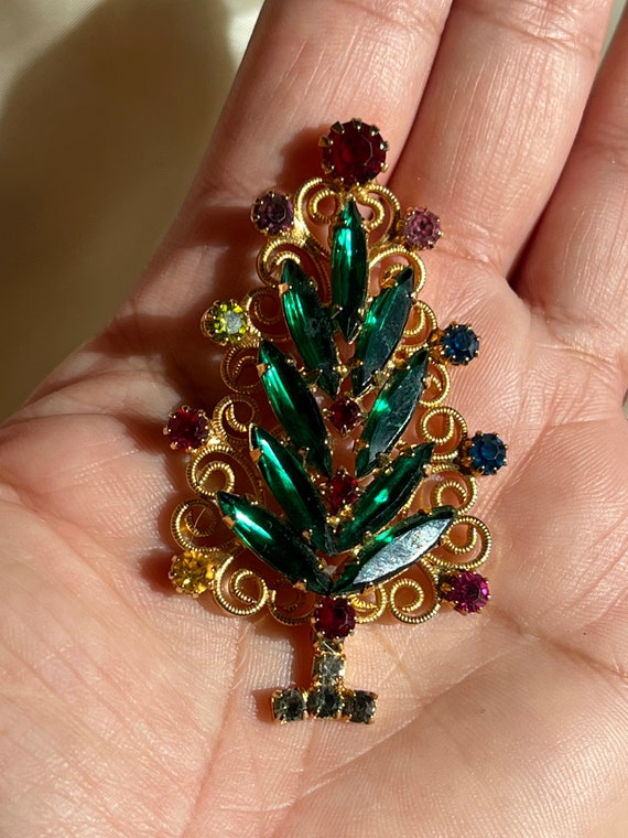 VINTAGE HOBE CHRISTMAS Tree Brooch,vintage Hobe ch