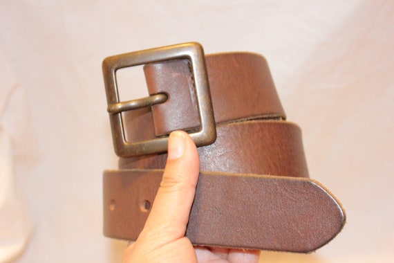 VGT LEATHER Beltvintage Brown Leather 