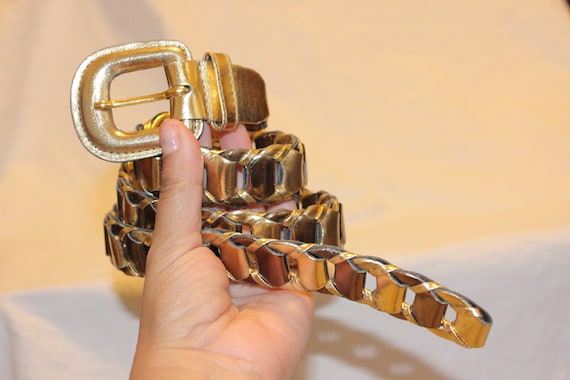 VINTAGE BRAIDED GOLD Belt,gold braided belt,braid… - image 1