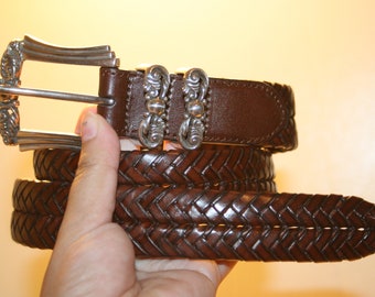 BRIGHTON LEATHER Belt,brighton brown leather belt,vintage brown leather belt,vintage leather womens belt,vintage Brighton leather belt,belt