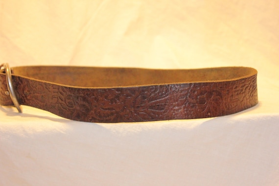 VINTAGE LEATHER BELT,vintage brown leather belt,v… - image 4