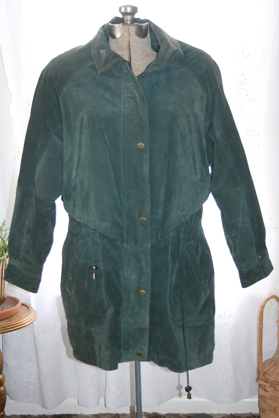 GREEN SUEDE JACKET,green suede biker jacket,gitan… - image 2