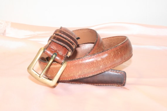 VGT BROWN LEATHER Belt,vintage women leather belt… - image 1
