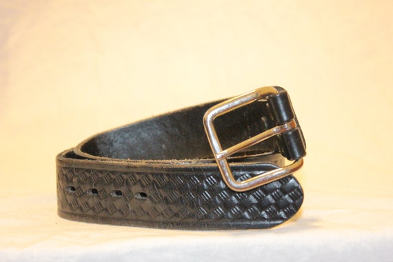 VGT BRAIDED LEATHER Belt,vintage big buckle belt,… - image 2