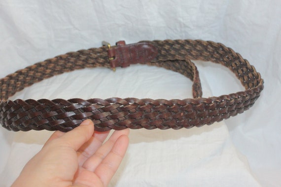 VINTAGE BRAIDED LEATHER Belt,brown leather belt,b… - image 6