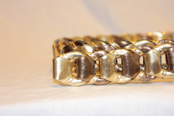 VINTAGE BRAIDED GOLD Belt,gold braided belt,braid… - image 6