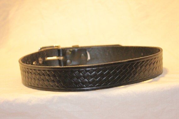 VGT BRAIDED LEATHER Belt,vintage big buckle belt,… - image 5