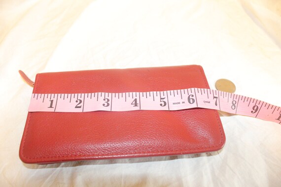 VGT RED LEATHER Wallet,vintage leather clutch wal… - image 5