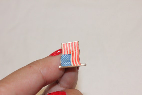 VINTAGE AMERICAN FLAG Brooch,vintage America Flag… - image 9