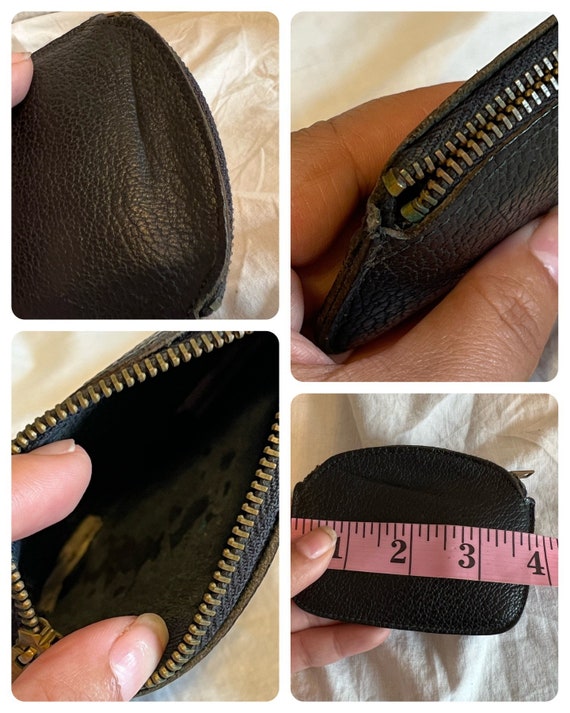 VGT LEATHER CHANGE Purse,black leather change pur… - image 9