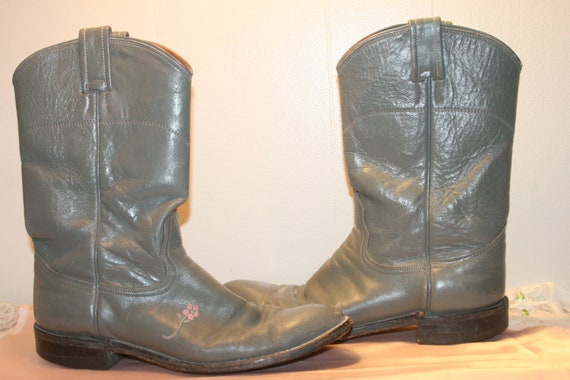 Size8,BIKER LEATHER BOOTS,cowgirl boots,hipster bo