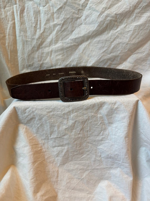 CLASSIC FOSSIL LEATHER Belt,Fossil brown leather b