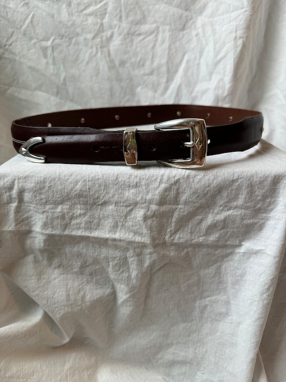 VINTAGE BRIGHTON LEATHER Belt,vintage brown leathe