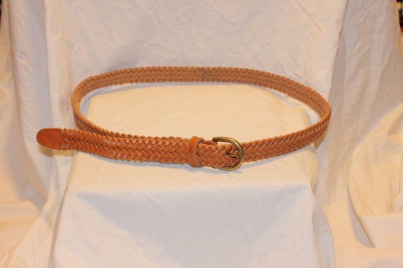VGT BRAIDED LEATHER Belt,brown leather belt,braid… - image 2