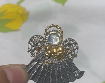 VINTAGE BIG ANGEL Brooch,vintage angel pin,vintage angel brooch jewelry,vintage christmas angel brooch,vintage big christmas angel brooch