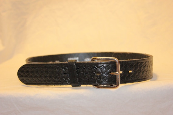 VGT BRAIDED LEATHER Belt,vintage big buckle belt,… - image 1