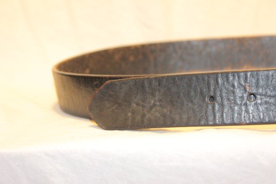 VGT LEATHER BELT,vintage black silver leather bel… - image 5