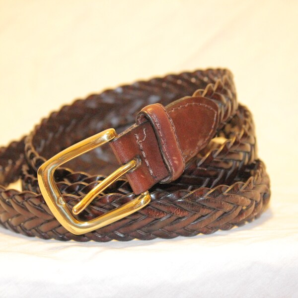 Braided Brown Canvas Belt