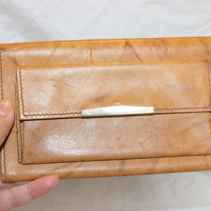 VGT 70s LEATHER WALLET, billetera de cuero vintage, billetera de cuero vintage para mujeres, billetera delgada de cuero de viaje, billetera de monedero vgt change, billetera de monedas