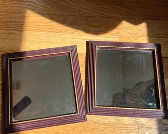 VINTAGE BOHO CHIC Mirrors,boho mirror wall,modern boho bathroom mirror,vintage mirror square,square mirror set,square mirror pair,mirror set