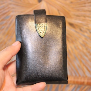 MONedero BRASS DE CUERO, billetera minimalista, cartera de cuero de las mujeres, billetera boho, billetera biker, billetera gótica, billetera gótica, cartera de cuero gótico, rocker