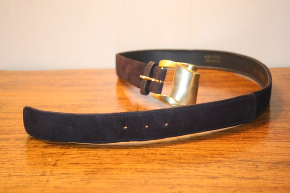 VGT PURPLE LEATHER Belt,vintage leather suede bel… - image 8