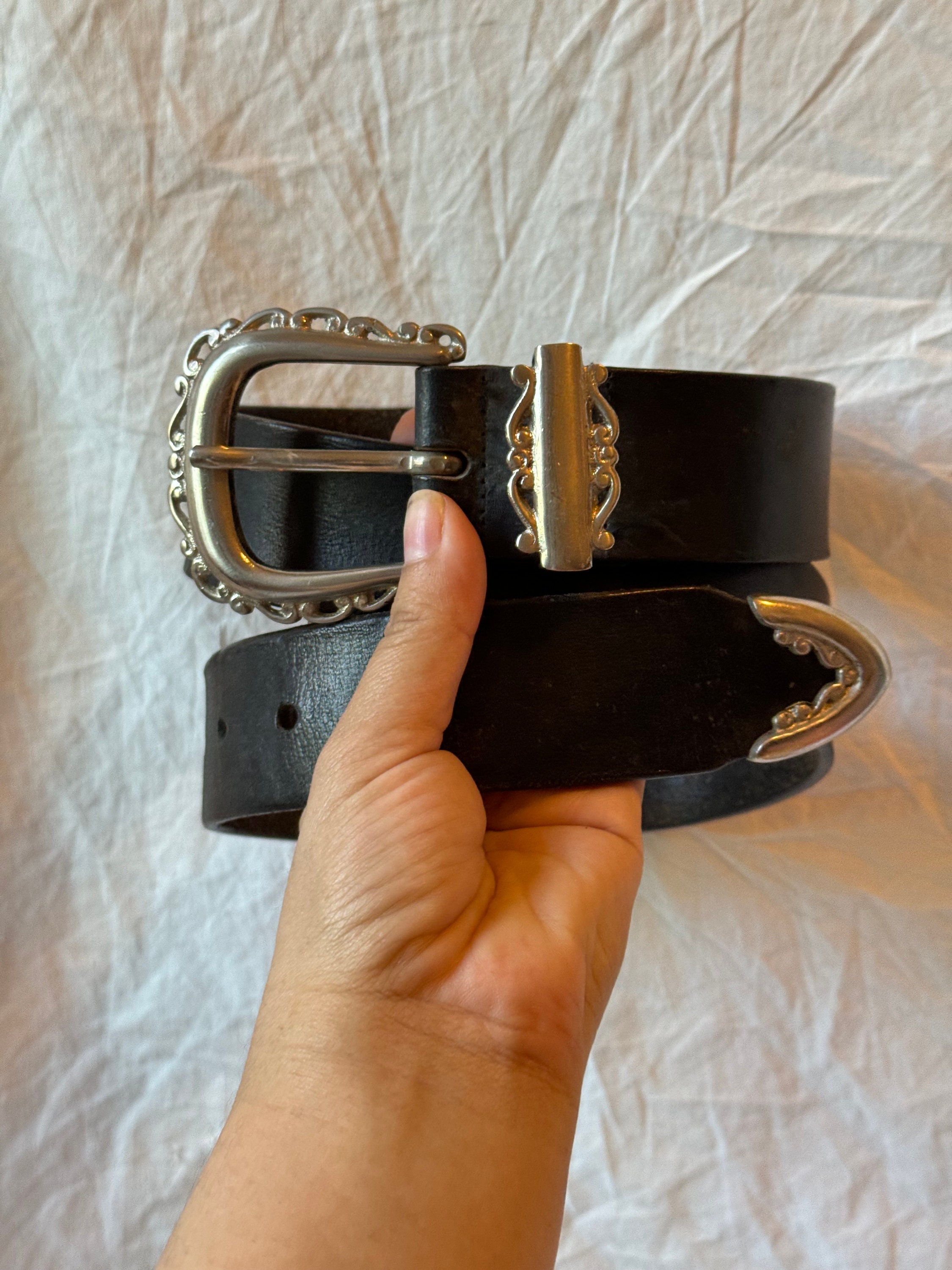 VINTAGE DONNA KARAN Belt,vintage Western Big Buckle Belt  display picture 2
