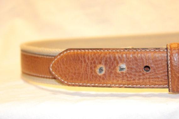 VGT PREPPY LEATHER Belt,vintage brown leather bel… - image 8