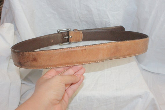 VINTAGE LEATHER BIKER Belt,vintage leather belt,w… - image 5