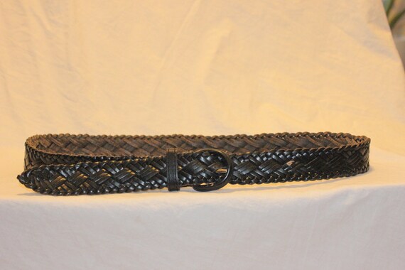 VINTAGE BRAIDED LEATHER Belt,vintage braided leat… - image 2