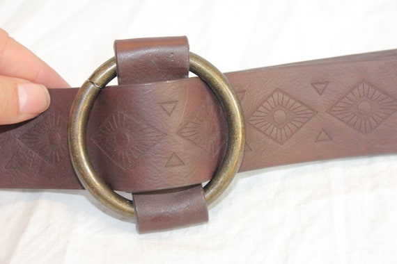 LOOP LEATHER BELT,womens leather belt,leather tri… - image 3