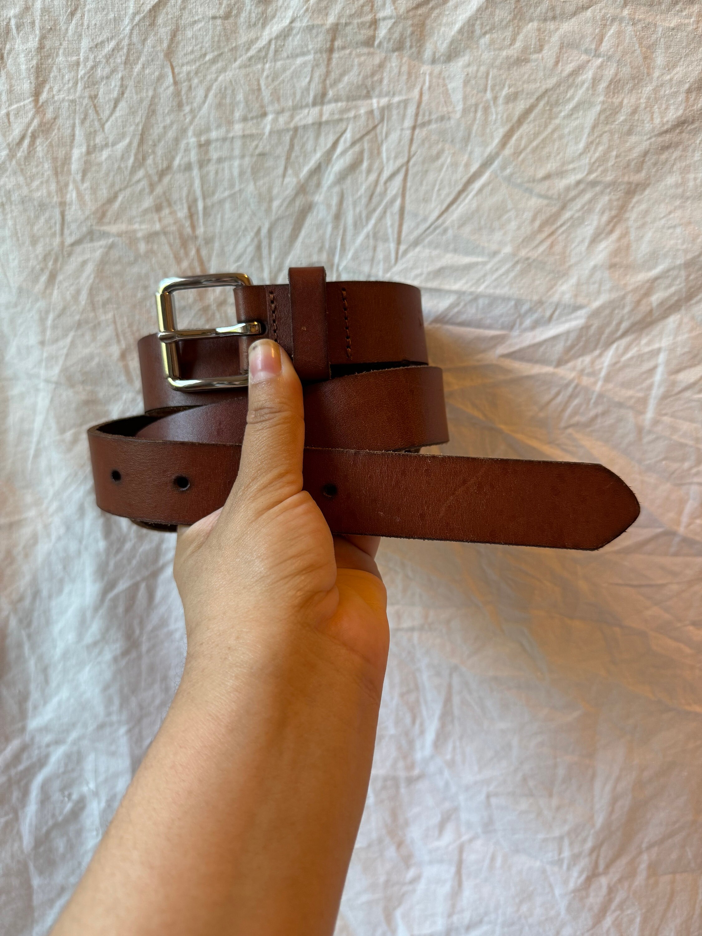 VINTAGE LEATHER Belt,banana Republic Small Leather Belt  display picture 3