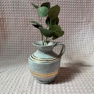 VGT CRATER LAVA Vase,vintage lava vase,vintage white gold lava vase,vintage ceramic lava vase,crater lave vase,vintage lava jug,crater jug
