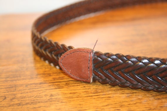 VINTAGE BRAIDED LEATHER Belt,braided leather belt… - image 5