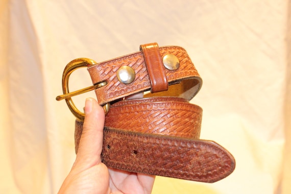 VINTAGE LEATHER BIKER Belt,vintage leather belt,women leather belt,vintage leather brown belt,motorcycle belt,leather belt buckle,belt small