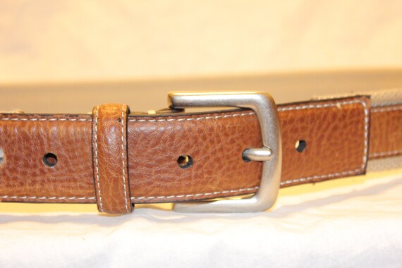 VGT PREPPY LEATHER Belt,vintage brown leather bel… - image 3