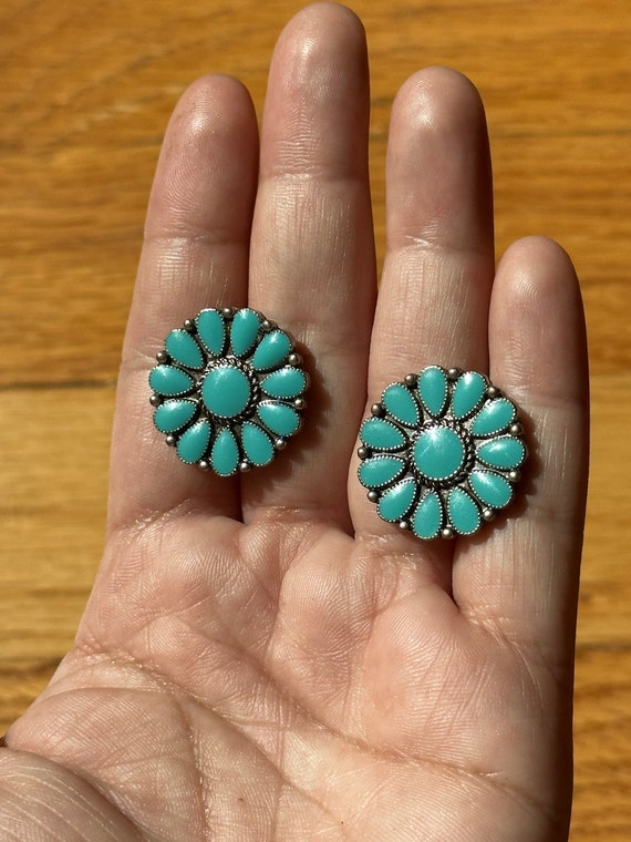 VINTAGE TURQUOISE WESTERN Earrings,vintage medium… - image 4