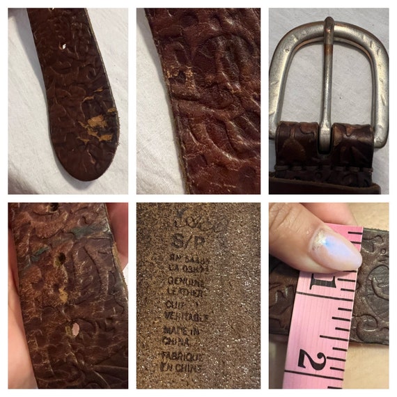 VINTAGE LEATHER BELT,vintage brown leather belt,v… - image 8