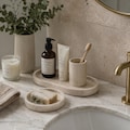 Natural Travertine Vanity Tray, Minimalist Stone Bathroom Organizer, Luxury Decor product logo