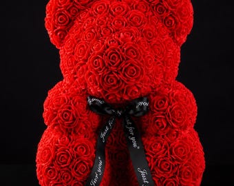 Eternal Rose Bear, Artificial Foam Roses, Romantic Gift for Her