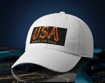 USA World Cup 2026 Hat, Fiery Flame Graphic Baseball Cap, Soccer Fan Apparel