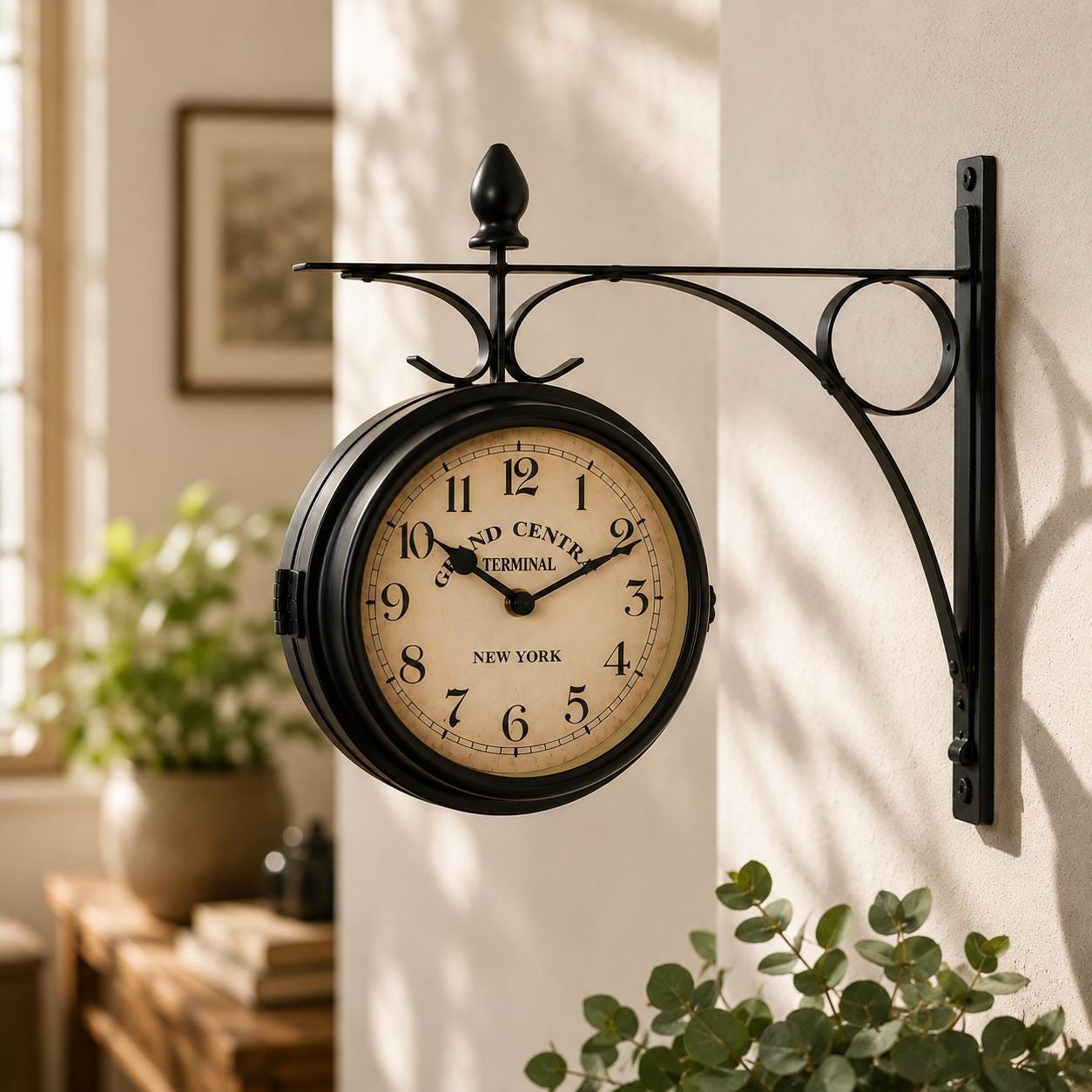 Double Sided Black Wall Clock - Etsy