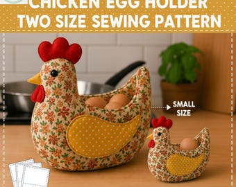 Chicken Egg Basket Sewing Pattern | Farmhouse Quilted Storage Bowl Tutorial (PDF Download)