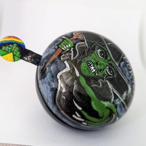 wizard of Oz bicycle bell, painted bike bell, wicked witch of the west, witch bike bell, Halloween prop, Dorothy Wizard of Oz, flying monkey