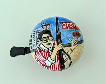 Rooftop Korean, bike bell, painted bicycle bell, bicycle bell, bicycle gift, cycling gift, beach cruiser, wheelchair accessories, bike gift